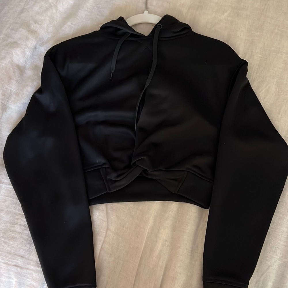 Alexander Wang black cropped hoodie